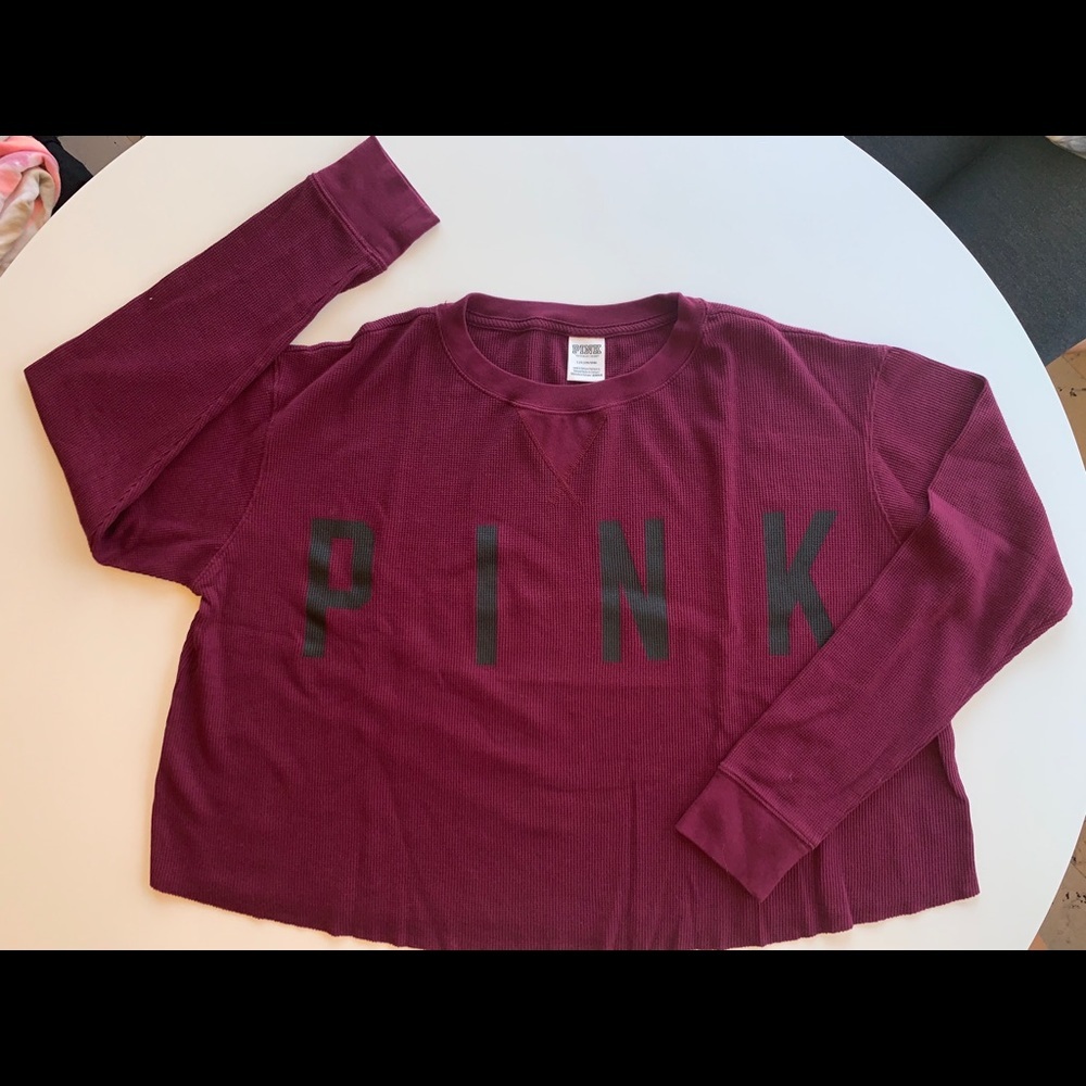 VS Pink Maroon Crop Thermal